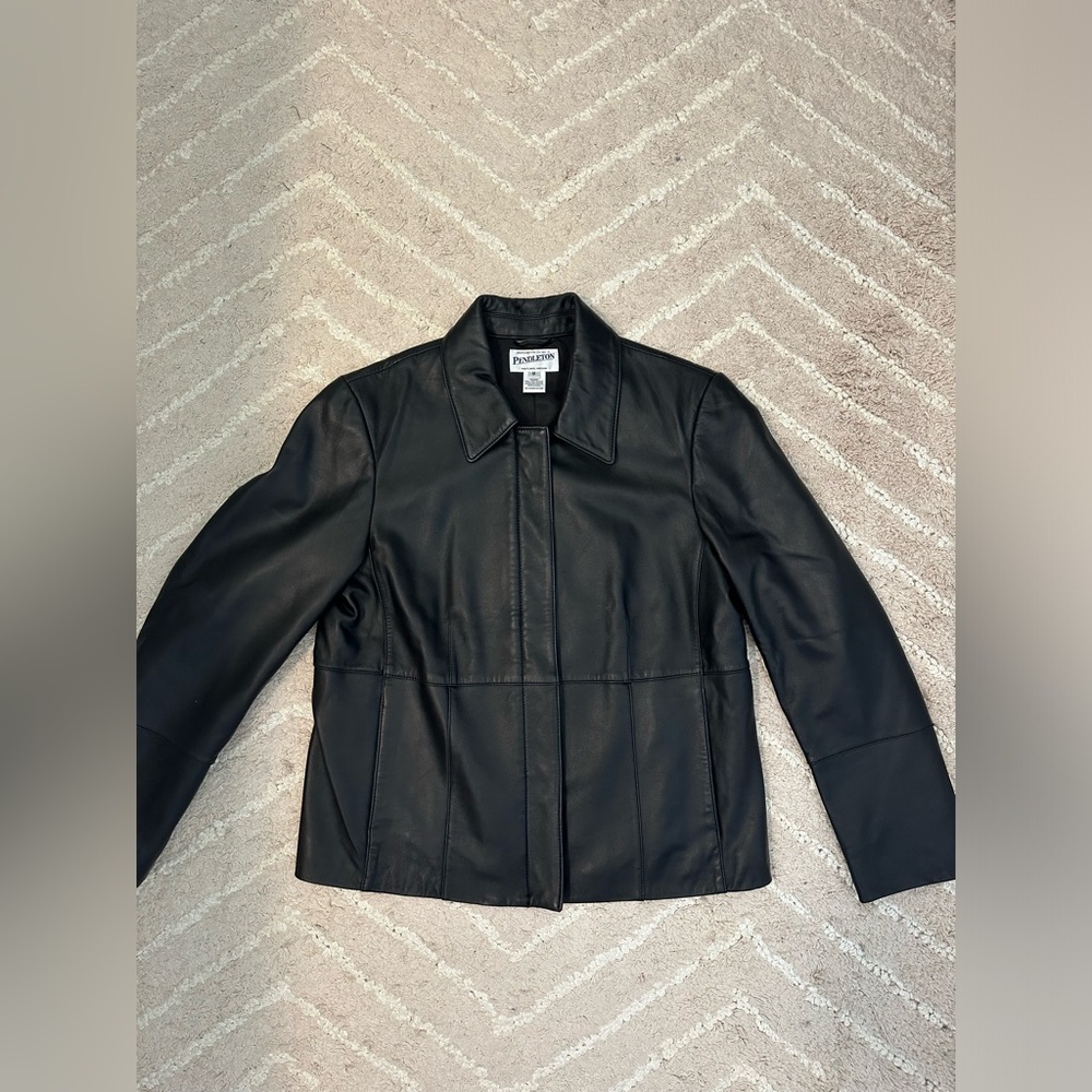 Pendleton Women’s Moto Leather Jacket Coat Medium